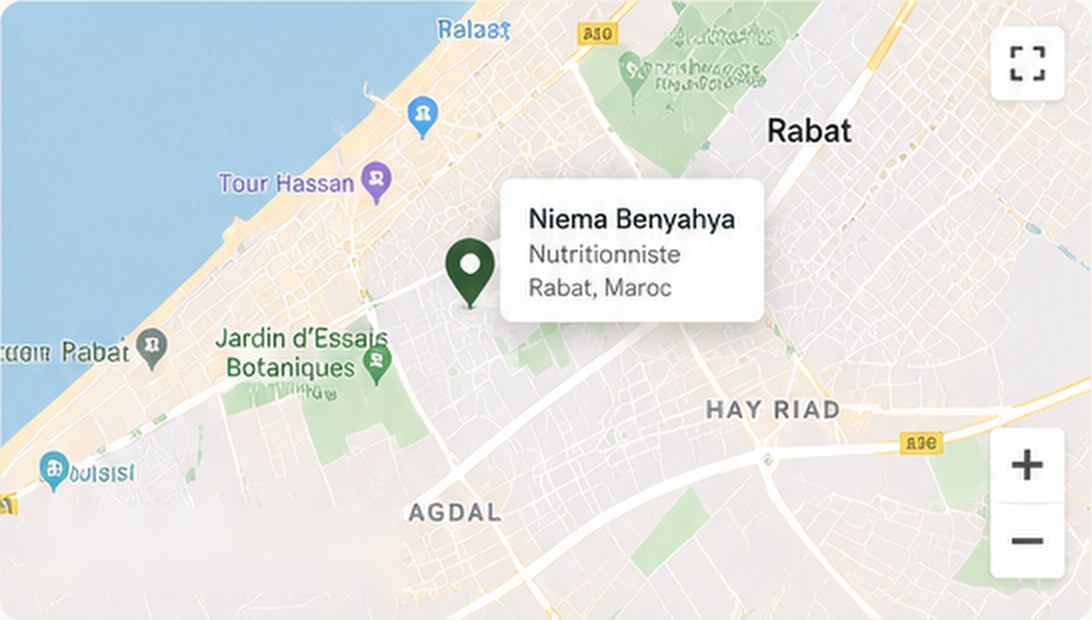 Carte : cabinet de Niema Benyahya à Rabat