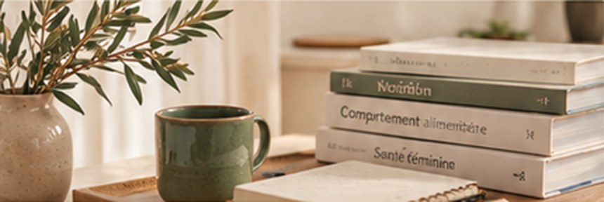 Livres de nutrition sur un bureau